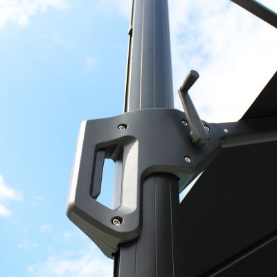 DRAX - ombrellone 4x4 m con palo laterale e telo in nylon