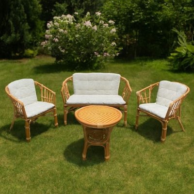 ODETTE - salotto in fibra natura bianco o miele