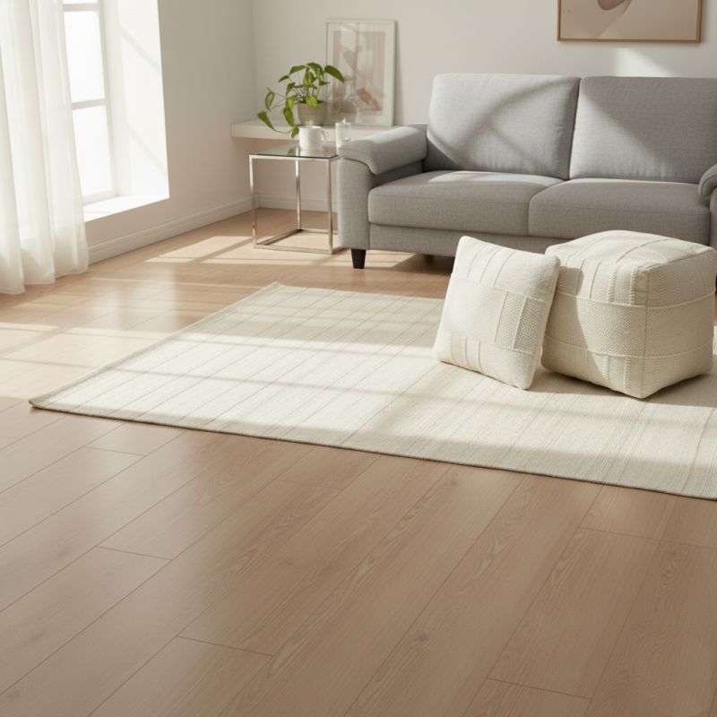 NECTOR - tappeto in lana avorio con decoro