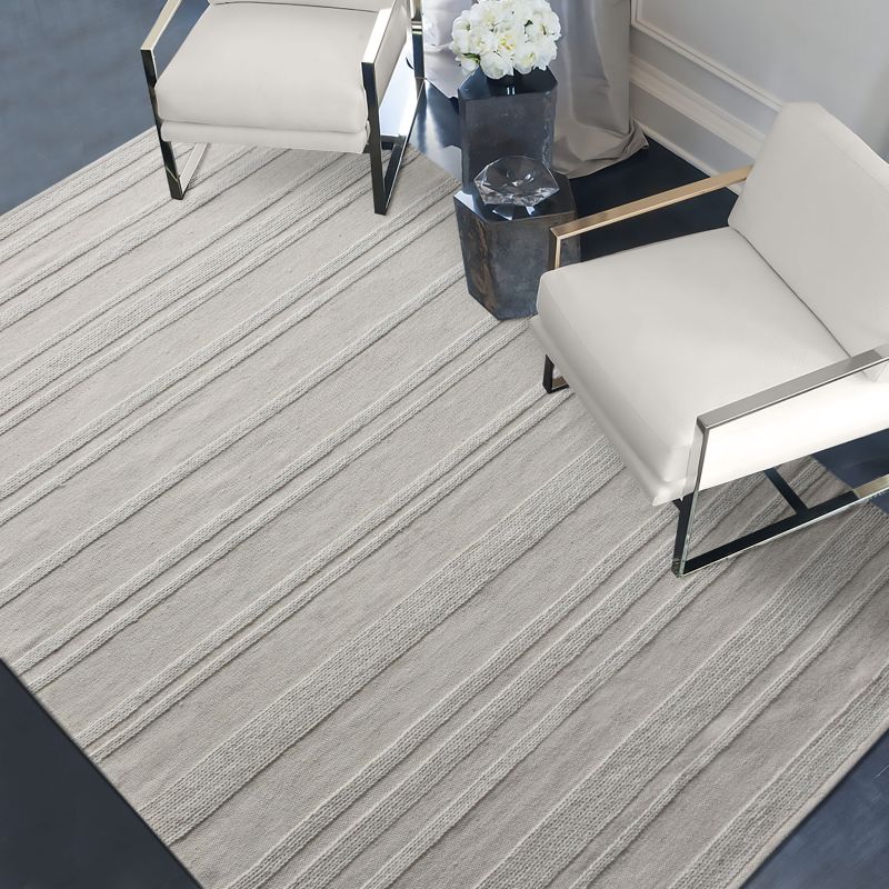 NECTOR - tappeto in lana avorio con decoro