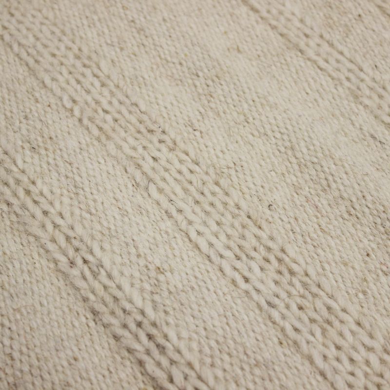 NECTOR - tappeto in lana avorio con decoro