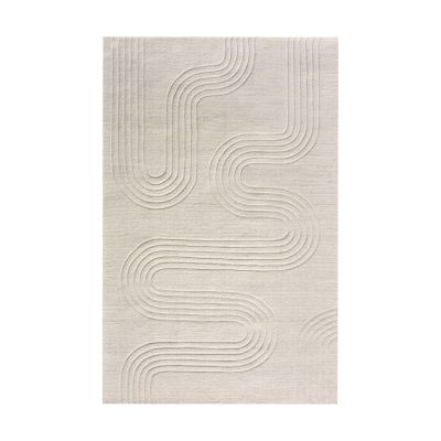 MEDAD - tappeto in lana avorio con decoro