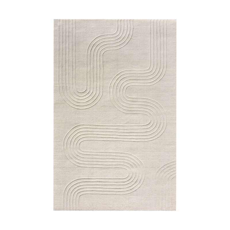 MEDAD - tappeto in lana avorio con decoro