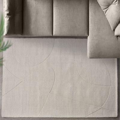 OTIS - tappeto in lana avorio con decoro 120 x 180