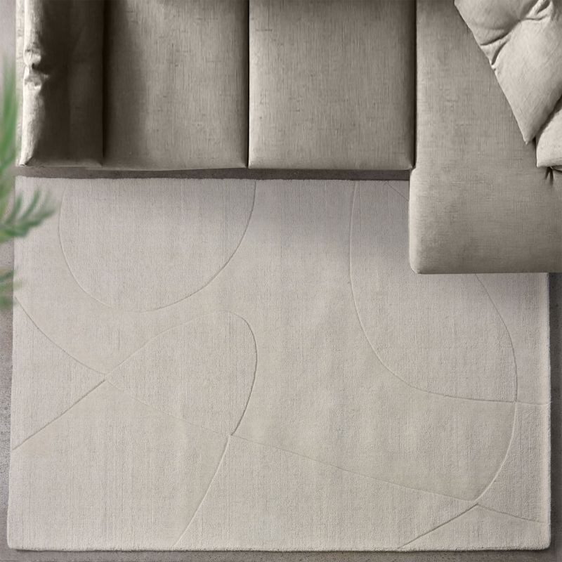 OTIS - tappeto in lana avorio con decoro 120 x 180