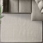 OTIS - tappeto in lana avorio con decoro 160 x 230