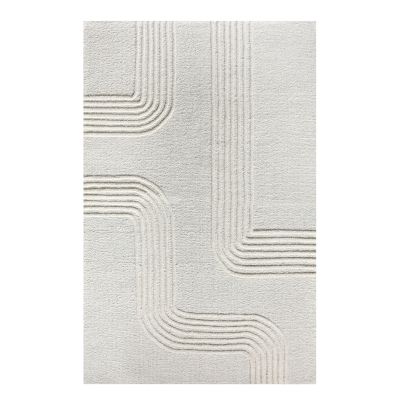 TOBIAS - tappeto in lana avorio con decoro