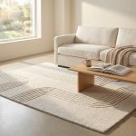 TOBIAS - tappeto in lana avorio con decoro