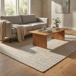 OWEN - tappeto in lana avorio con decoro