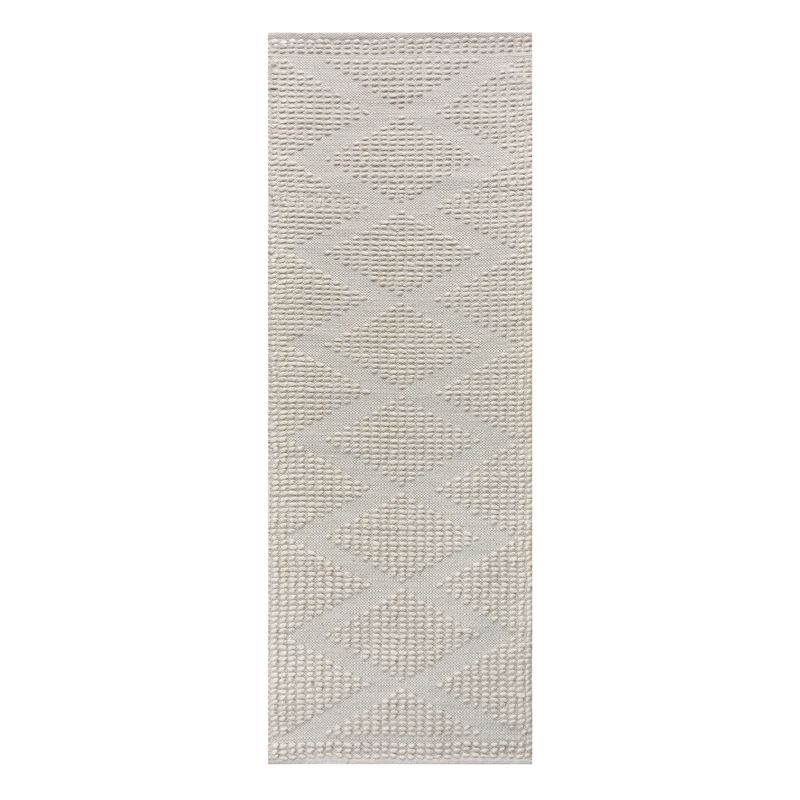 RUBEN - tappeto in lana avorio con decoro