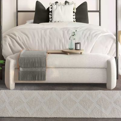 RUBEN - tappeto in lana avorio con decoro