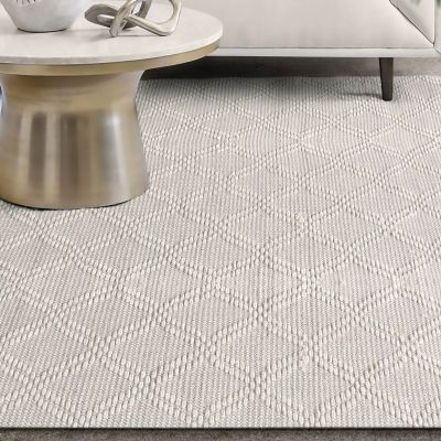 SAUL - tappeto in lana avorio con decoro