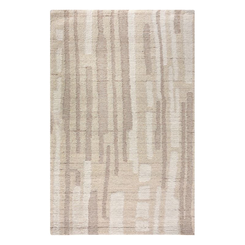 TAKEO - tappeto in lana avorio con decoro