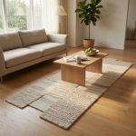 URIEL - tappeto in lana avorio con decoro