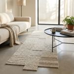 URIEL - tappeto in lana avorio con decoro