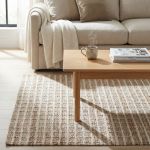 ZAFFIRO - tappeto in lana avorio con decoro