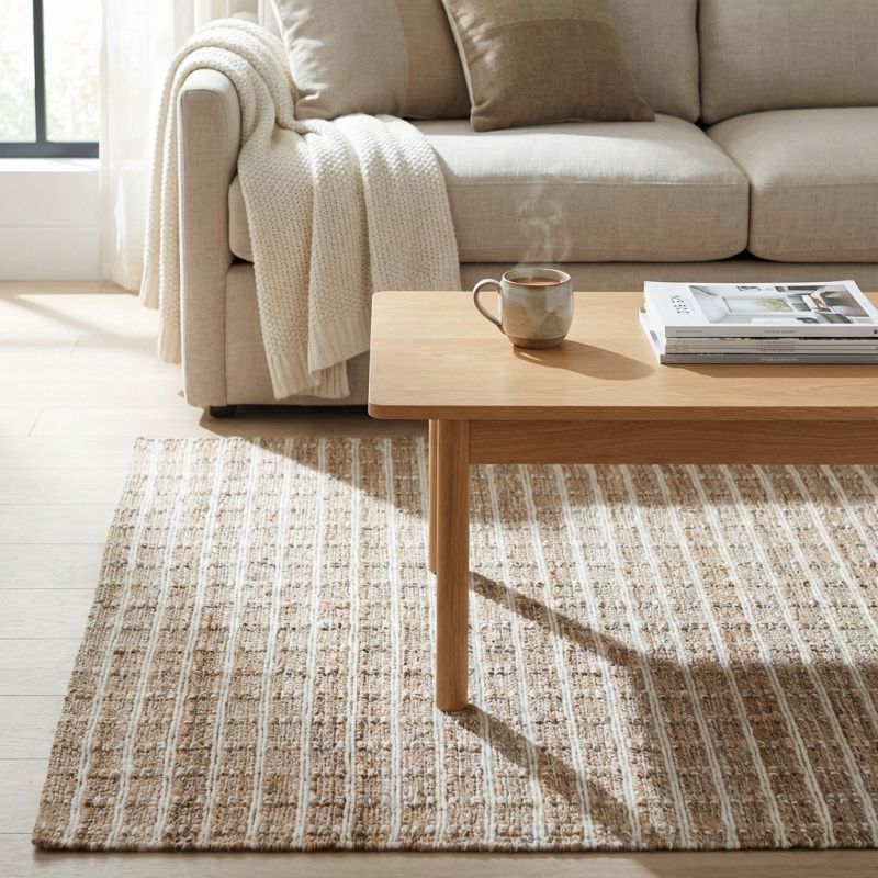 ZAFFIRO - tappeto in lana avorio con decoro