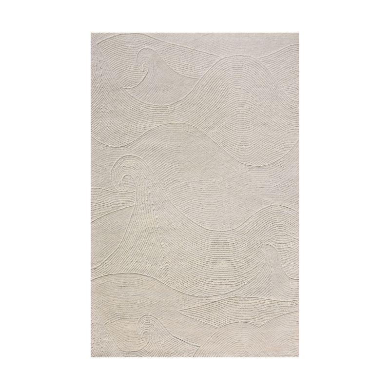 OLIVIA - tappeto in lana avorio con decoro