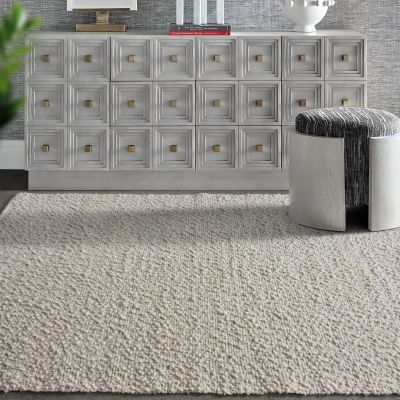 RUFUS - tappeto in lana avorio con decoro