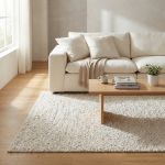 RUFUS - tappeto in lana avorio con decoro