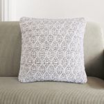 TRAVIS - cuscino in lana avorio con decoro 45 x 45