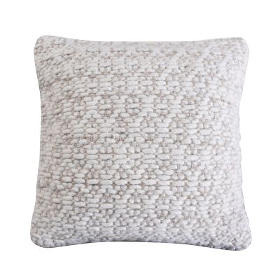 TRAVIS - cuscino in lana avorio con decoro 45 x 45