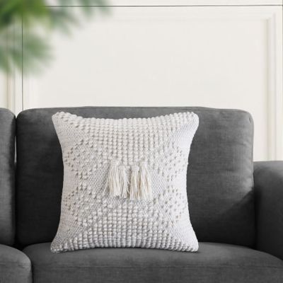 ODETTE - cuscino in lana avorio con decoro 45 x 45