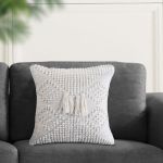 ODETTE - cuscino in lana avorio con decoro 45 x 45