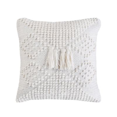 ODETTE - cuscino in lana avorio con decoro 45 x 45