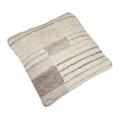 KURT - cuscino in lana avorio con decoro 45 x 45