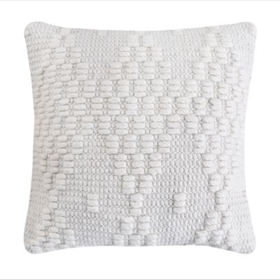 VALZER - cuscino in lana avorio con decoro 45 x 45