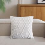 VALZER - cuscino in lana avorio con decoro 45 x 45