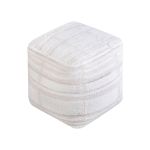 JUPITER - pouf in lana avorio con decoro 40 x 40