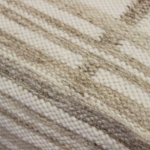 JUPITER - pouf in lana avorio con decoro 40 x 40