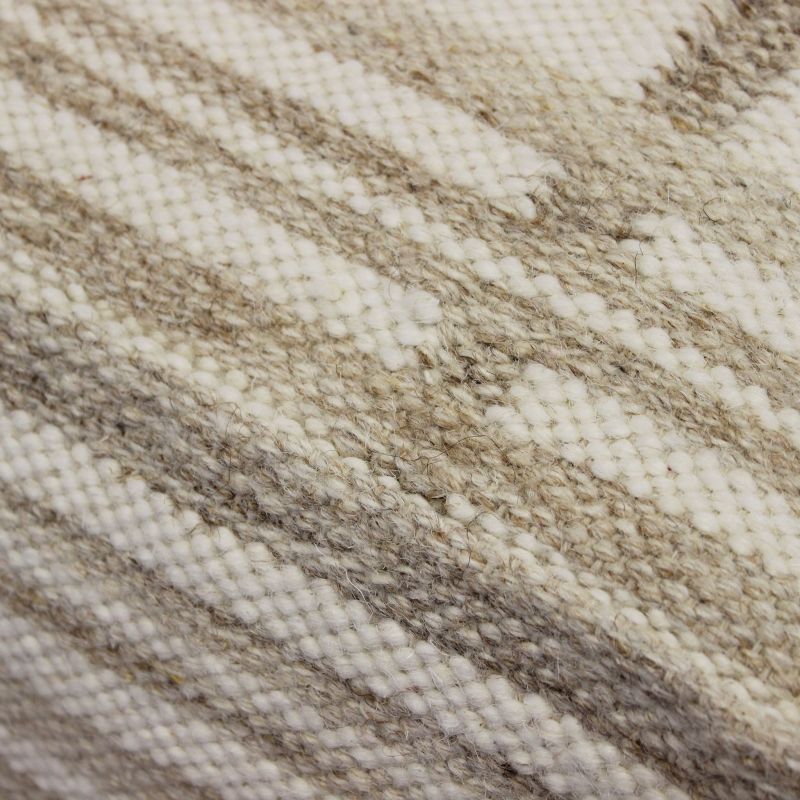 JUPITER - pouf in lana avorio con decoro 40 x 40