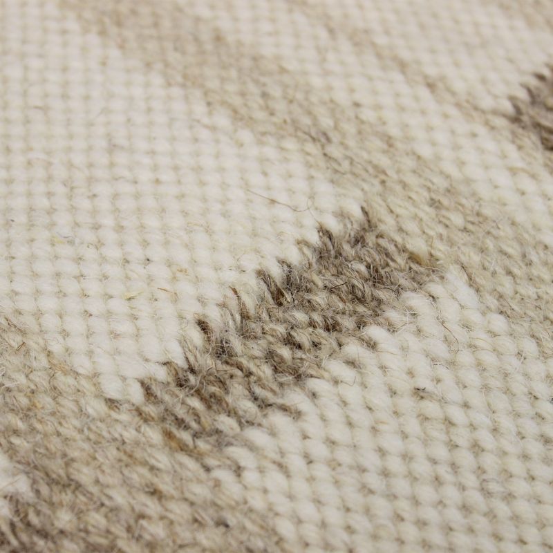 JUPITER - pouf in lana avorio con decoro 40 x 40