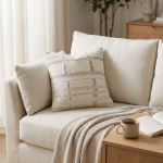 JUPITER - cuscino in lana avorio con decoro 45 x 45