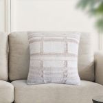 JUPITER - cuscino in lana avorio con decoro 45 x 45