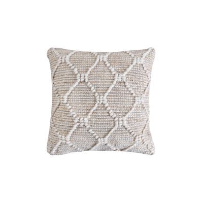MELILLA - cuscino in lana avorio con decoro 45 x 45