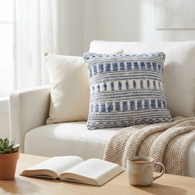 FRIDA - cuscino in lana avorio con decoro 45 x 45