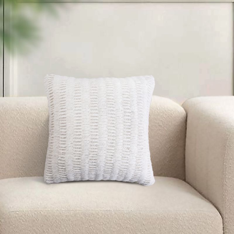 SIGRID - cuscino in lana avorio con decoro 45 x 45