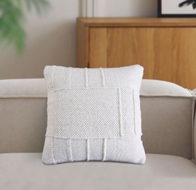 ORSON - cuscino in lana avorio con decoro 45 x 45