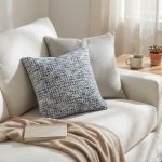 IVOR - cuscino in lana avorio con decoro 45 x 45