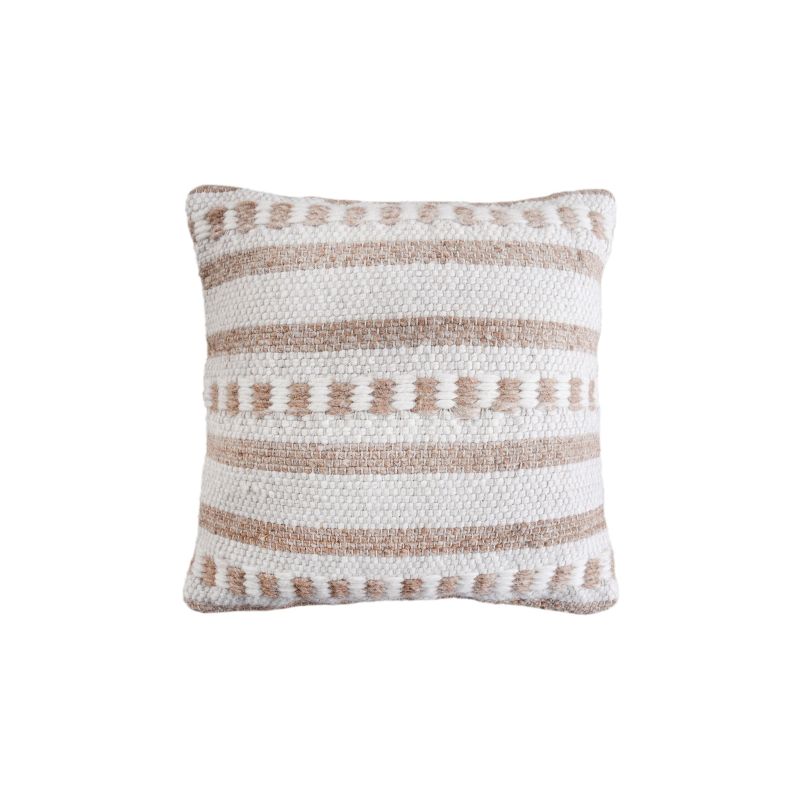 XABA - cuscino in lana avorio con decoro 45 x 45