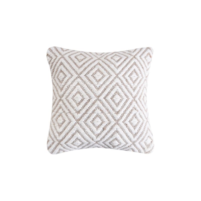 WOLF - cuscino in lana avorio con decoro 45 x 45