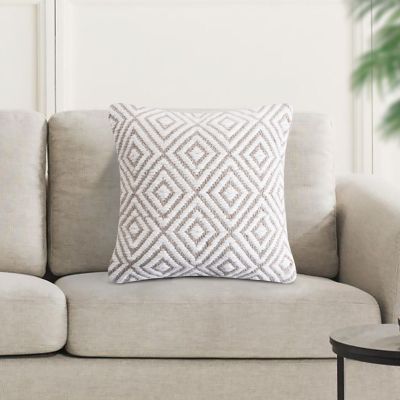 WOLF - cuscino in lana avorio con decoro 45 x 45