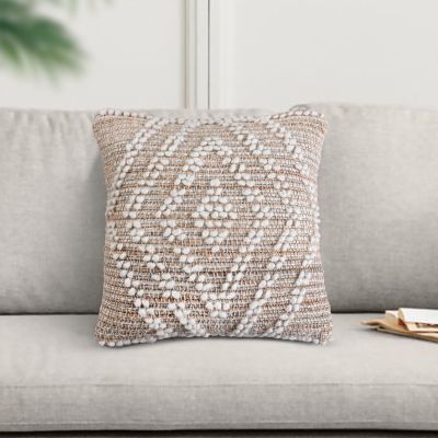 MEGAN - cuscino in lana avorio con decoro 45 x 45