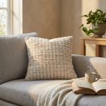 MARLENE - cuscino in lana avorio con decoro 45 x 45