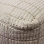 TESSA - pouf in lana avorio con decoro 40 x 40