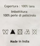 TESSA - pouf in lana avorio con decoro 40 x 40